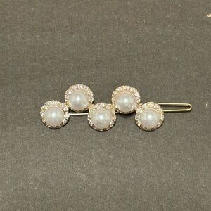 Elegant Pearl Like and Rhinestone Hair Clip